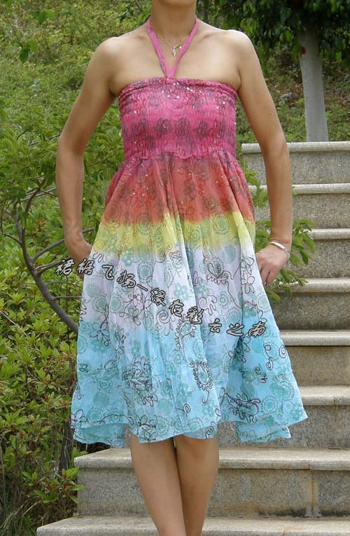 White dye skirt bright embroidered chest skirt hanging skirt