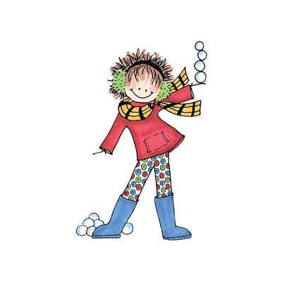 @PENNY BLACK cute doll stamp: 2541K I love the snow 
