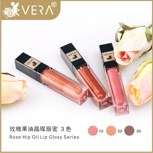 VERA Weila Makeup Chính hãng / Rose Hip Oil Crystal Lip Gloss Dưỡng ẩm Lip Gloss With LED Makeup Mirror C-C201 - Son bóng / Liquid Rouge