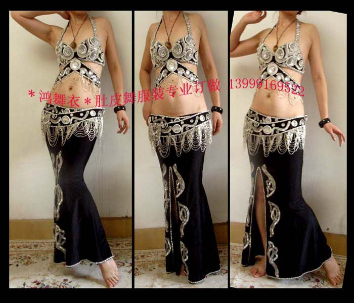 * hon dance suit * black 004 pure handmade belly dance professional order to be sexy gorgeous