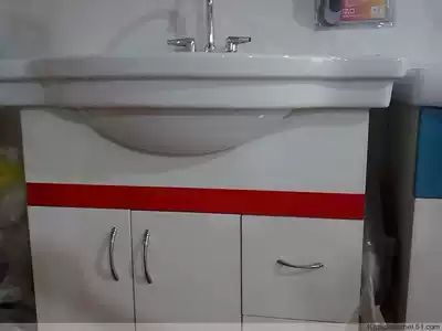 Powder room washbasin plus Cabinet (80cm bathroom cabinet pvc waterproof bathroom cabinet) 80cm) 80cm