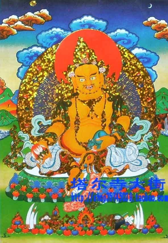 Bronzing Tangka Yellow finance god Total height 36 Total width Upper width 20 Lower width 28 Core height 15 10 10 5 cm 