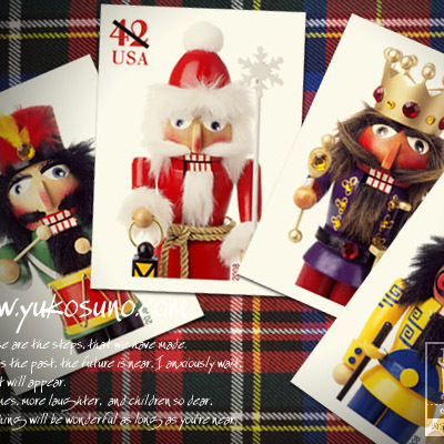 Christmas New Year Puppet Walnuts Clips A cover (card decorated with a core postcard)