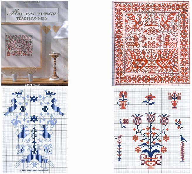 French mango Cross embroidered drawings Motifs Scandinaves Traditionnels Traditional 91 pages