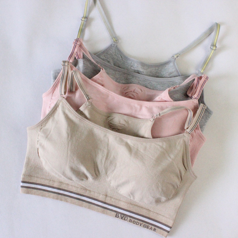 Clear cabin special price | Women no steel ring Sport bra cotton Seamless fitness vest Double shoulder strap Home Leisure BRA