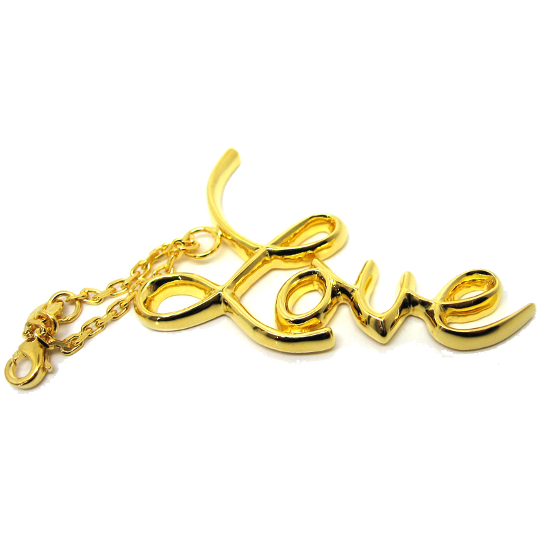 Excellent LOVE stereo name letter key ring 925 sterling silver plated gold can also be made mobile phone lanyard