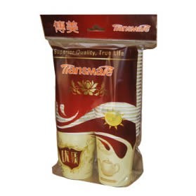 Chuanmei commodity paper cup (Western-style shading) thickened 250ml (9 ounces) 50 disposable paper cups