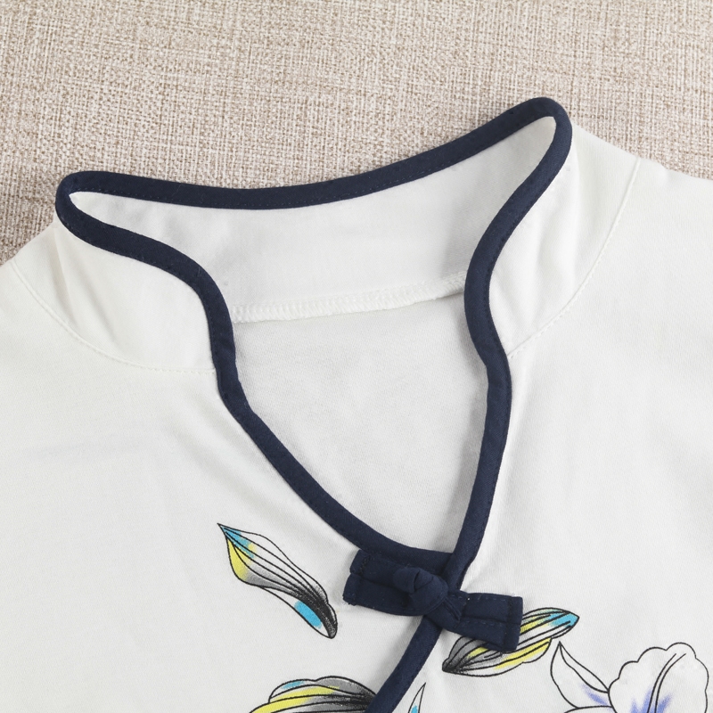 Pyjama pour femme en Coton à manches - Ref 2995469 Image 4