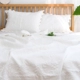 Bộ chăn ga gối cotton cỡ lớn màu trắng Hàn Quốc ba mảnh đặt bông mùa hè giặt điều hòa - Trải giường ga trải giường thắng lợi Trải giường