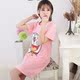 Phim hoạt hình váy ngủ nữ cotton dài mùa hè dream một giấc mơ tay áo ngắn dễ thương kích thước lớn Máy phục vụ mèo nhà đầm mặc nhà thoải mái Đêm đầm