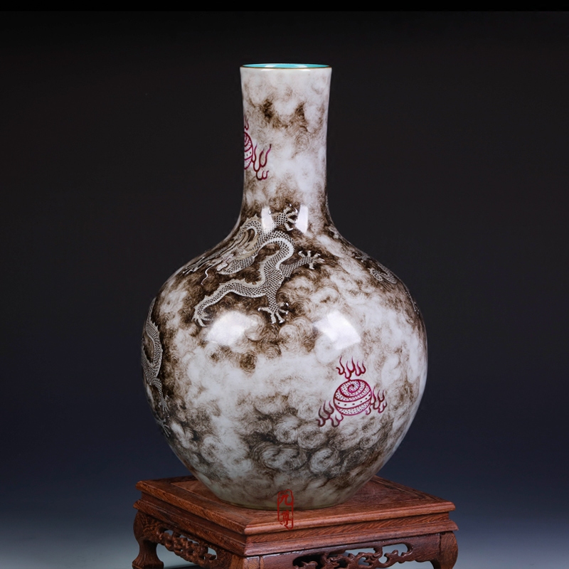 Jingdezhen ceramics color ink see colour imitation the qing qianlong hand - made vases, home decoration crafts are sitting room