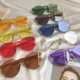 2018 new street beat net red kính râm nữ phiên bản Hàn Quốc của hipster retro phong cách kẹo cao su màu hồng kính burberry Kính râm