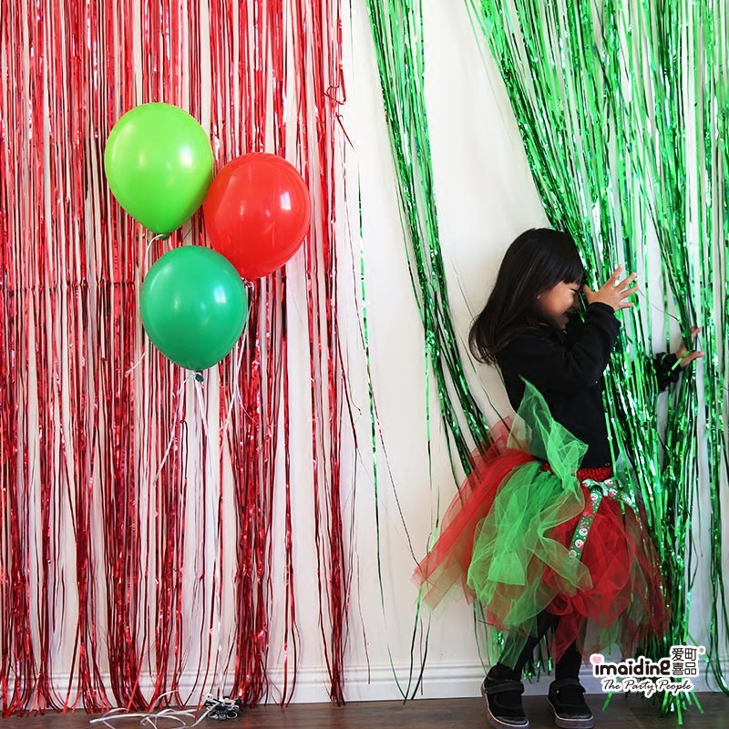 Rain Curtain Flower Ribbon Birthday Party Background Wall Balloons