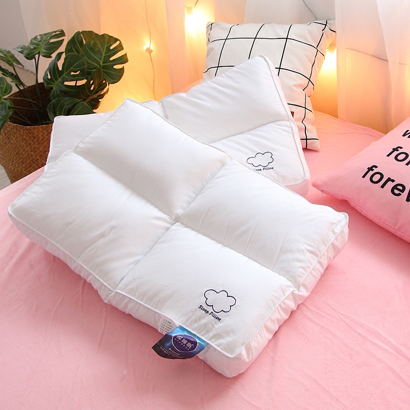 Upscale Real beat Cloud Dot embroidered down pillow core full cotton embroidered 5 star hotel Slow rebound neck protection pillow