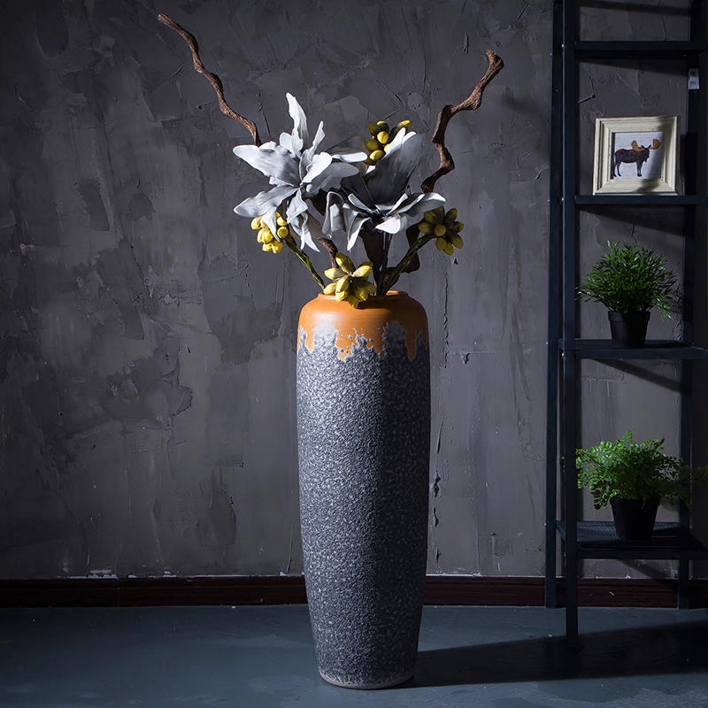 Modern industrial wind restoring ancient ways of jingdezhen ceramic club hotel furnishing articles sitting room window flower arrangement of large vase