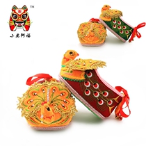 Xiaohu Afu baby girl peacock shoes leg-covered cotton trousers mille-feuille soles leggings embroidered shoes wealth and good luck