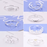 Свежее безразмерное кольцо подходит для мужчин и женщин для влюбленных, серебро 925 пробы, простой и элегантный дизайн, на указательный палец