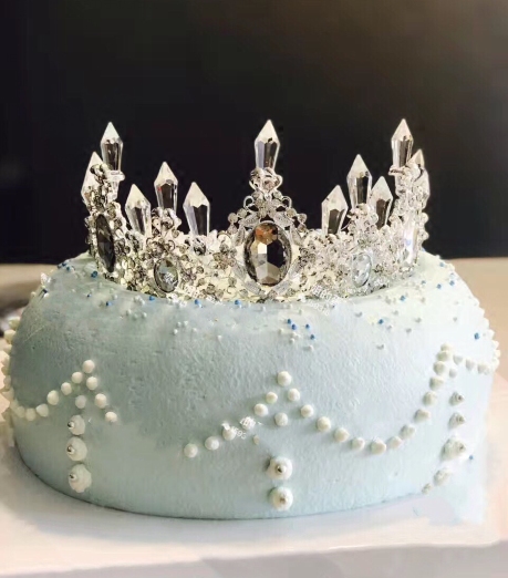 Cake Decoration Han Style Crystal Column Crown Head Accessories Suit Queen Hair Accessories Wedding accessories Baroque crown-Taobao