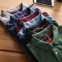 Áo sơ mi nam POLO chính hãng Slim Cotton tay áo ngắn Nhật Bản Foundation Solid Color Lapel Simple Simple Half Half-T-shirt áo polo có cổ