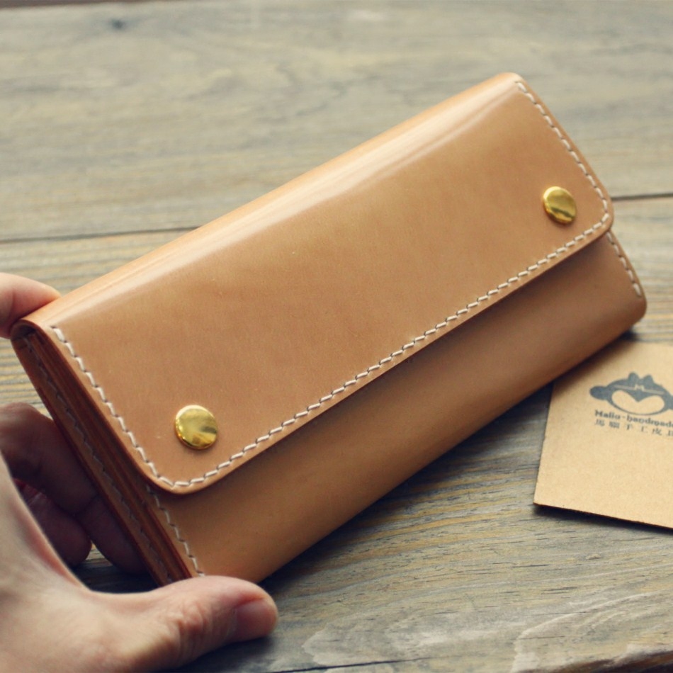 Monkey Handmade × Long Wallet Bills Comprehensive Edition Small Handbag Primary Color Horse Butt Leather Custom Engraving