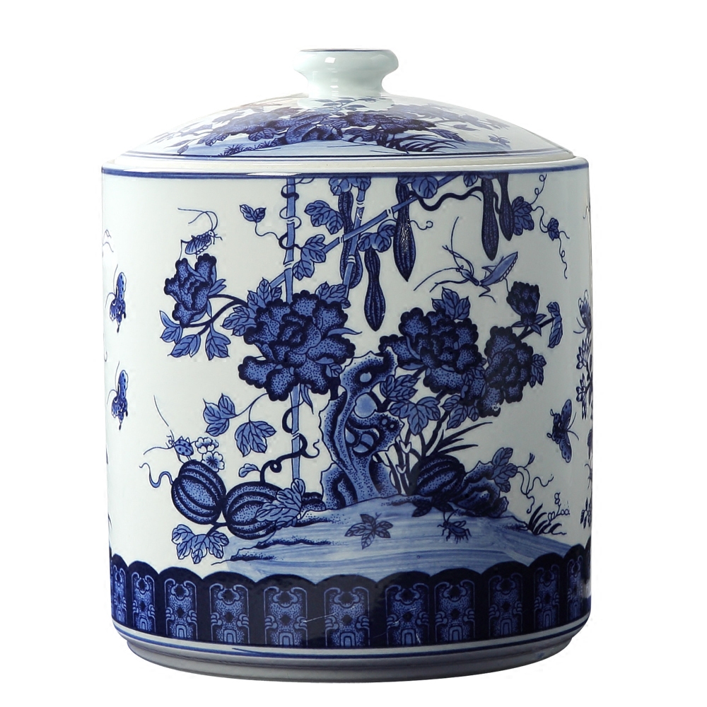 Blue and white porcelain of jingdezhen ceramics furnishing articles puer tea snack jars storage jar home sitting room accessory products