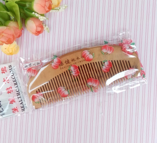 Чистое персиковое дерево расчесывало женское антистатическое мужское дом с твердым древесином, пакет продуктов для отправки главы здоровья красоты