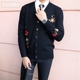 YOMO nguyên bản mùa thu đông thời trang thêu áo len đan áo len nam retro v-cashmere áo len cashmere áo khoác len nam Cardigan