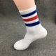 5 đôi tất ba thanh vớ vớ cotton ống vớ nam và nữ vớ thể thao thấm hút mồ hôi vớ vớ đen sọc trắng vớ sinh viên
