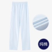 Quần ngủ nữ mùa xuân và mùa hè mùa thu cotton mỏng phần eo cao XL Mẹ nhà quần màu rắn có thể mặc jacquard