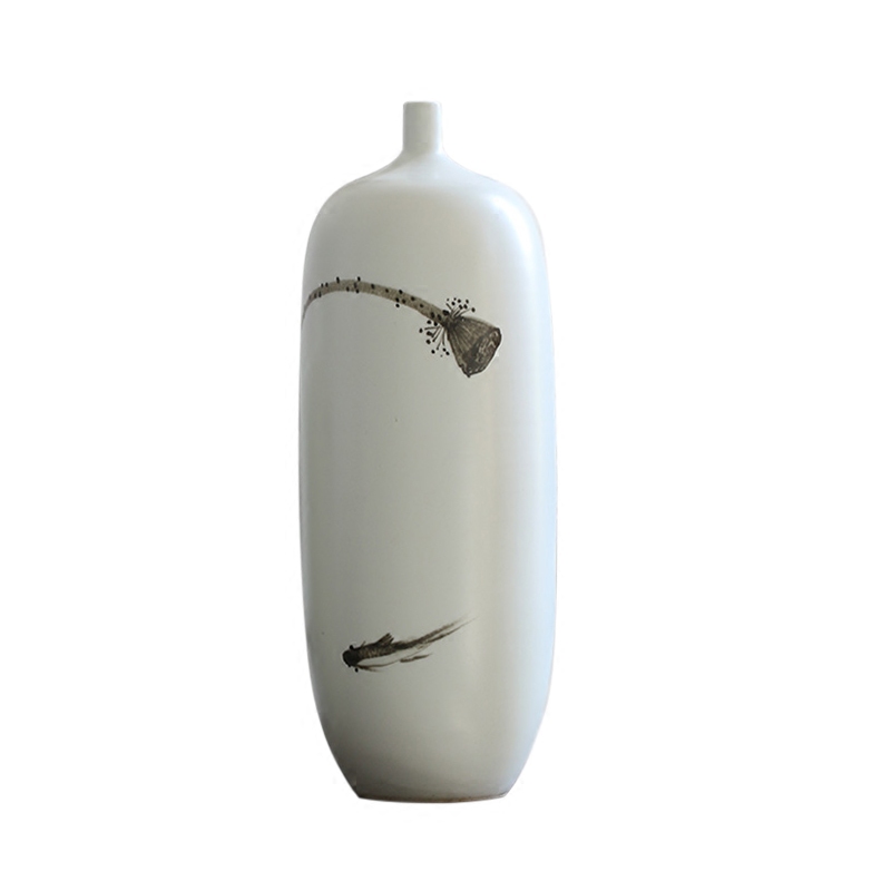Beauty shoulder the collect white master of freehand brushwork in traditional Chinese vase jingdezhen hand - made of new Chinese style exquisite furnishing articles porcelain ceramic vase