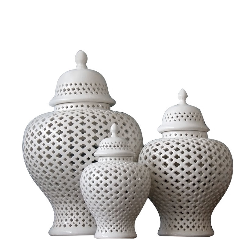 Contracted and I creative hollow out the general tank Contracted style hollow out the general pot of creative household ceramics furnishing articles