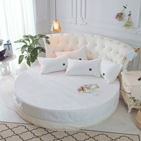 60 satin cotton tròn giường tròn khăn trải giường có thể giặt trắng khách sạn khăn trải giường đặt nước giường bông tròn giường - Trang bị Covers 	ga chun trải giường 2mx2m2	