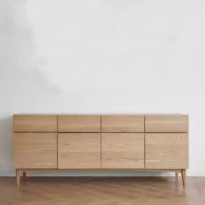 Exclusive custom oak cherry wood features solid wood bucket storage cabinet wood wax oil environmental protection TV cabinet