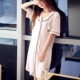 Summer Modal Nightdress Bộ đồ ngủ Hàn Quốc Phụ nữ đơn giản Màu trơn Áo choàng cardigan Bộ đồ ngủ mùa hè Váy dài Váy nhà