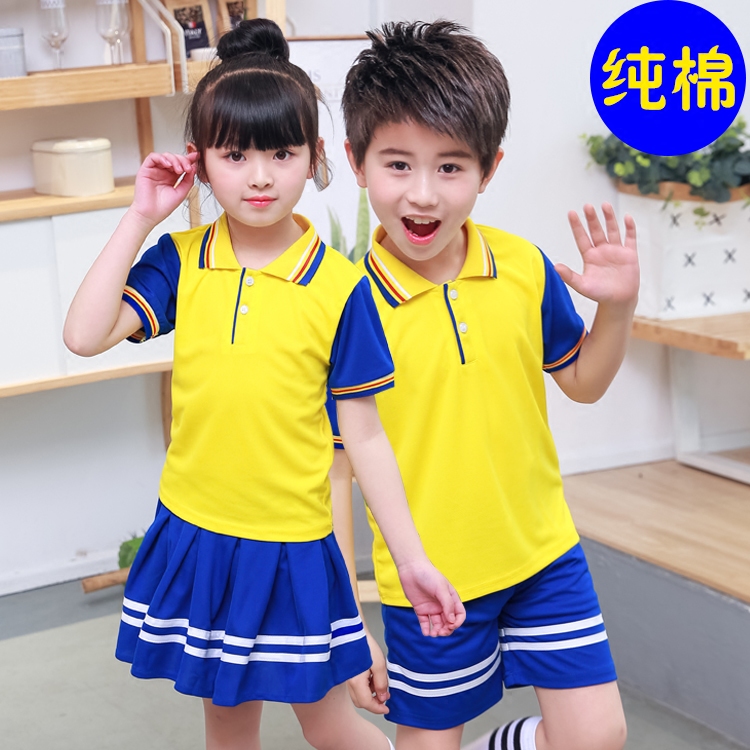 Kindergarten uniforms primary school uniforms summer 2019 summer new short-sleeved cotton sports suits custom wholesale