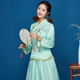 Платье подружки невесты для школьников, длинный ретро комплект, весенний летний костюм, китайский стиль, с вышивкой