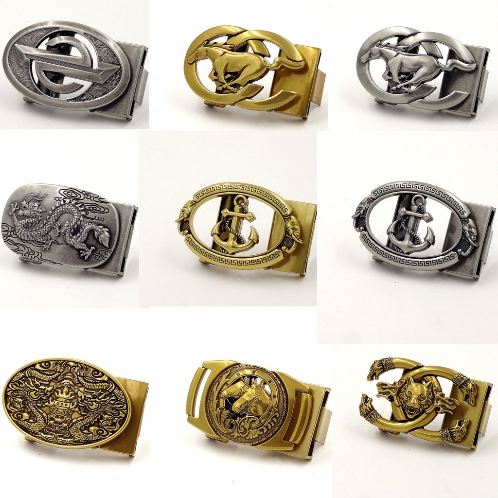 Lead men's automatic leather head 3 5cm clamper fab fab belt belt belt accessories