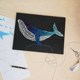 Qingshi Whale Starry Sky Color Dolphin Gradient Nail Three-dimensional Winding Painting Handmade DIY Material Package Birthday Gift