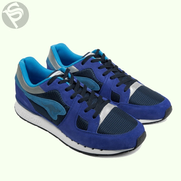 In Stock Kangaroos Navy Blue Color-Blocked Retro Running Shoes Sneakers