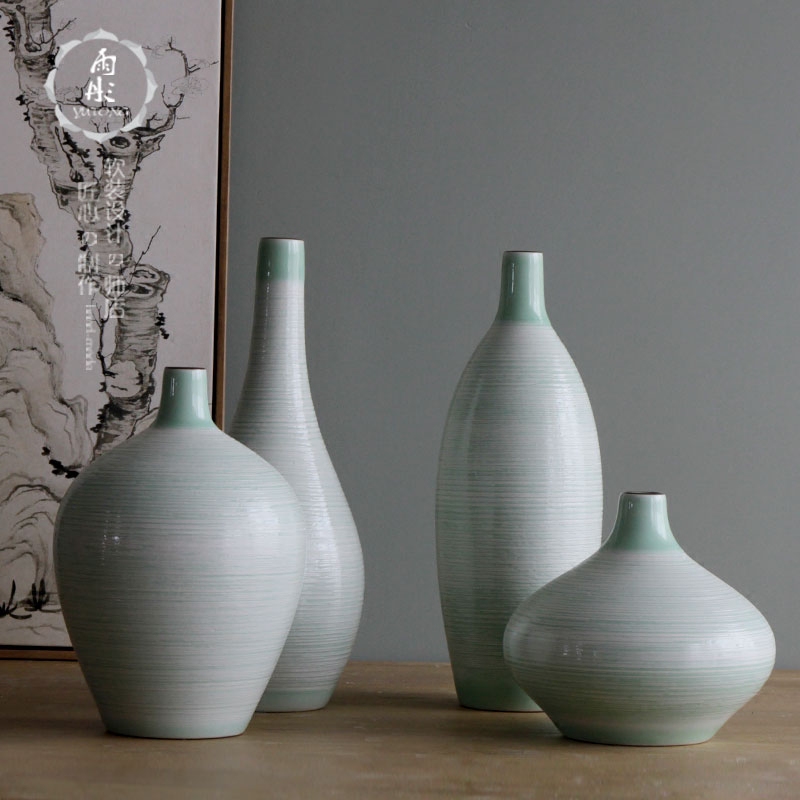 Rain tong home | jingdezhen ceramics craft thread clear fresh air ceramic flower vases, furnishing articles sitting room decoration