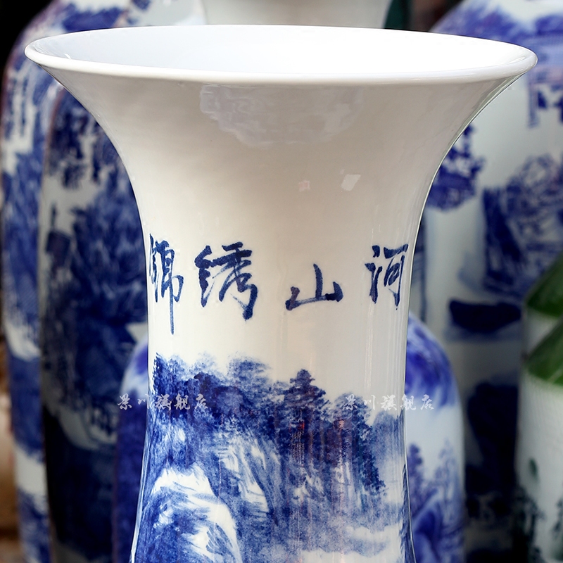 Jingdezhen porcelain ceramics hand - made splendid sunvo large vases, sitting room of Chinese style household furnishing articles of handicraft