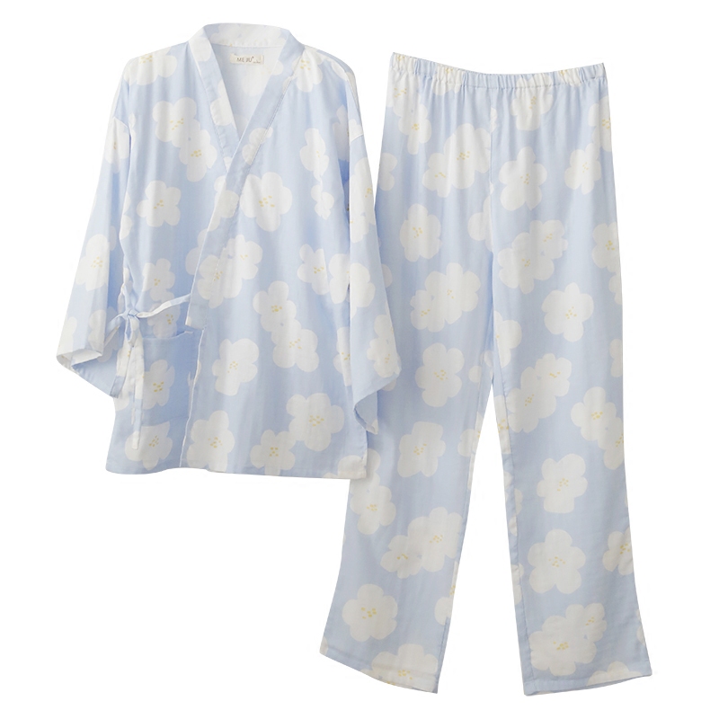 Pyjama pour femme en Coton à manches - Ref 2995505 Image 5