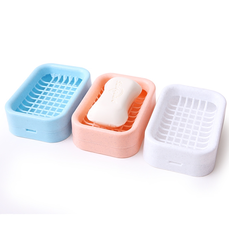 Soap dish soap dish drain double-layer laundry soap dish with lid large creative handmade soap shelf bathroom soap dish
