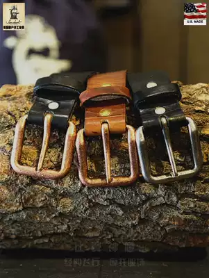 Sandast handmade Horween Cowhide produced in the United States-Urban Hipster Retro belt Belt width 3 8cm