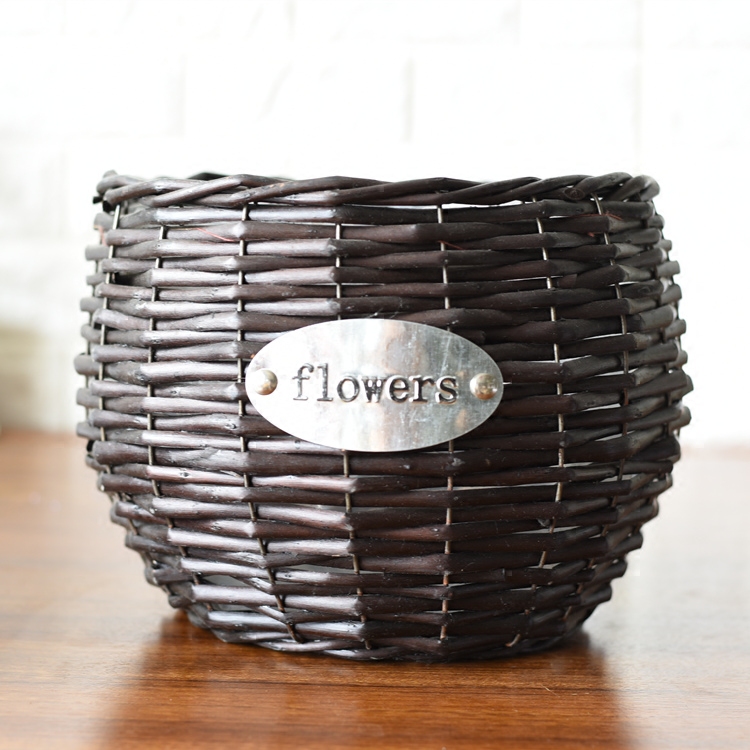 Minimalist multi-meat flower pots handwoven willow crochet basket rattan choreography hoist gold gge flower arrangement basket decorative pendulum floral