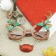 Mua hai tặng một bữa tiệc Giáng sinh miễn phí vui nhộn Elk cây thông Noel cặp đôi bạn gái kính Giáng sinh dễ thương kính chrome hearts Kính râm