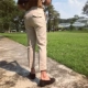 Ông Lu San tự chế nam cao eo giản dị quần dài cá tính vải lanh thẳng quần chín quần thủy triều nam - Quần làm việc quần sooc túi hộp Quần làm việc