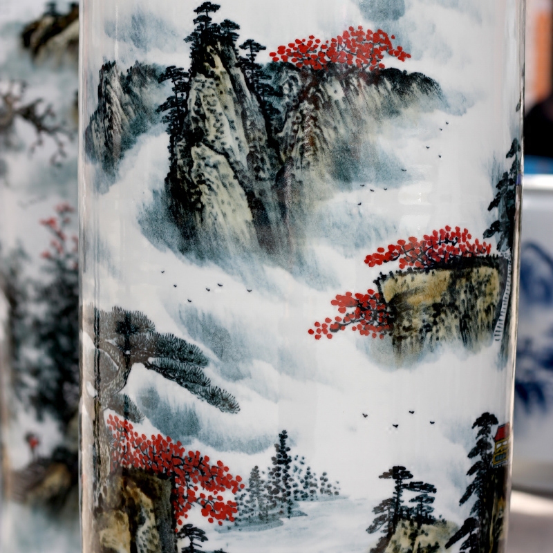 Jingdezhen ceramics has a long history in the hand - made quiver sitting room of Chinese style furnishing articles study office of large vase
