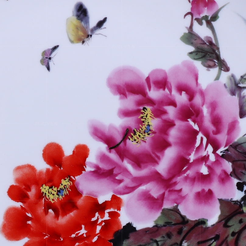 Jingdezhen ceramics decoration hanging dish see prosperity of modern Chinese style living room sat dish dish handicraft