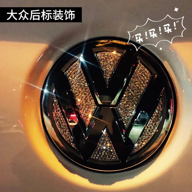 ເຫມາະສໍາລັບ Volkswagen ເພັດ inlaid ຕົກແຕ່ງໃຫມ່ Bora Lingdu Lavida cc Sagitar Beetle polo ຫລັງລົດໂລໂກ້ເພັດສະຕິກເກີ